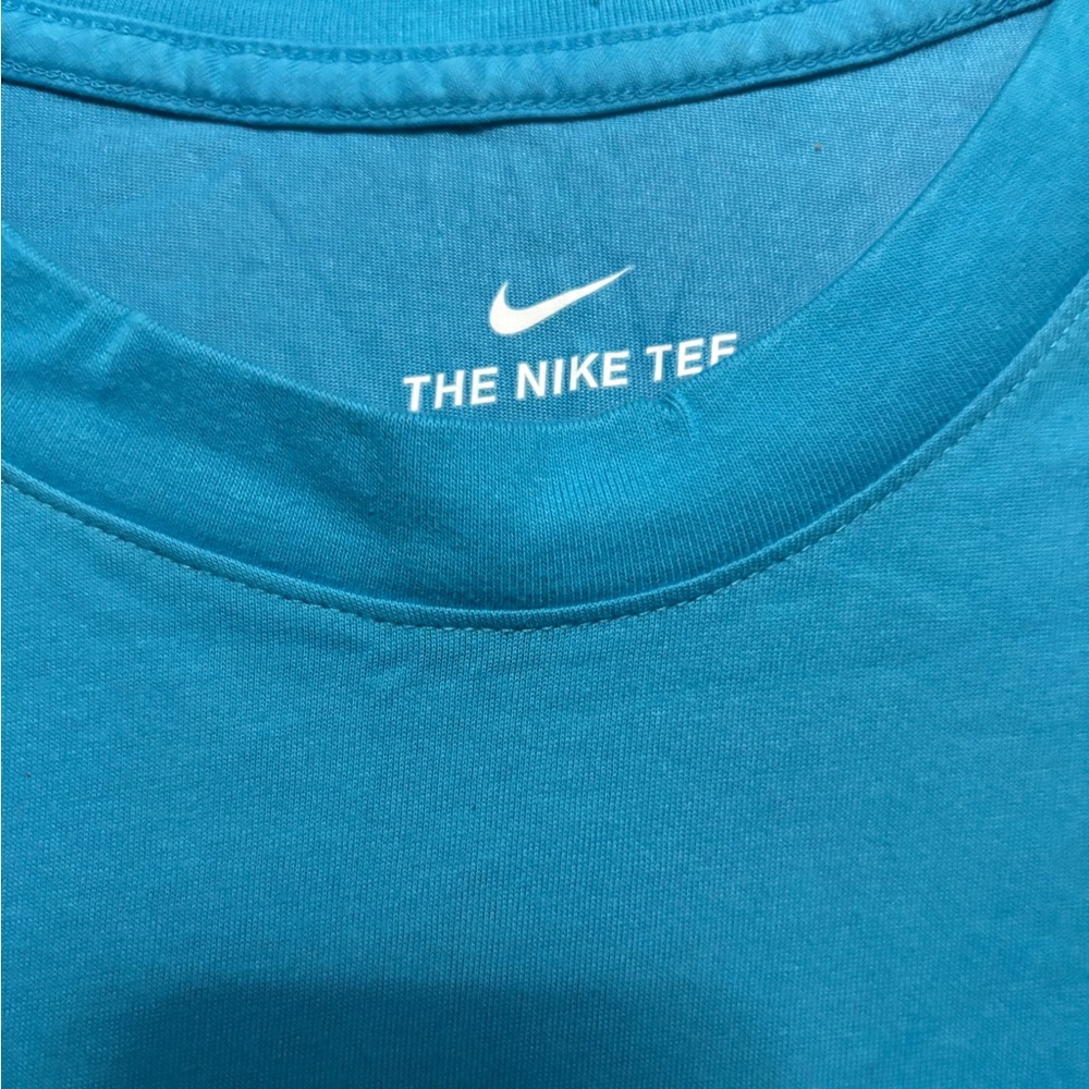 Nike Men's Aqua Blue Short Sleeve Tee - Picture 3 of 5
